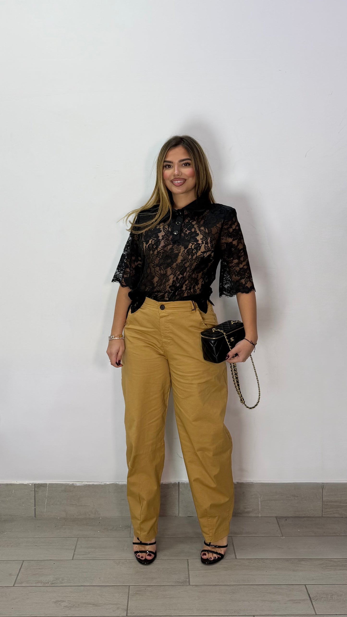 Maglia Polo Marta Nera con spalline 19372