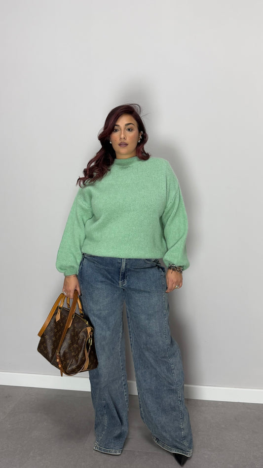 Maglioncino Flow verde in lana Ds2412