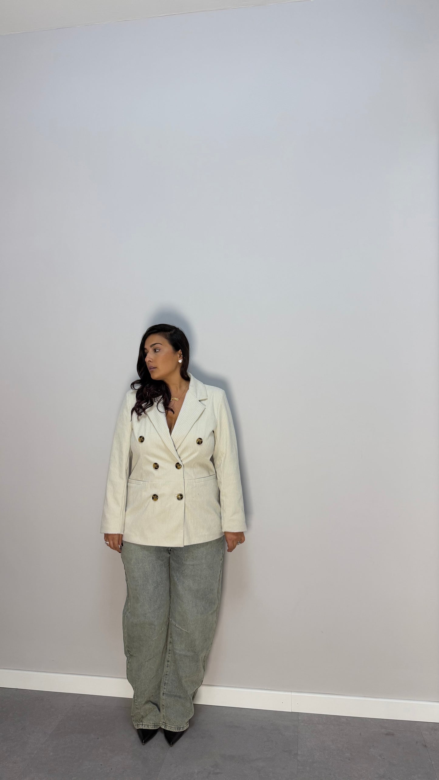 Giacca Cordelia in velluto Panna 251017