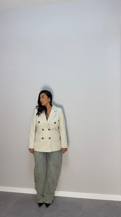 Giacca Cordelia in velluto Panna 251017