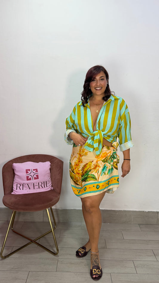 Camicia Saint Verde a righe in tessuto 26727