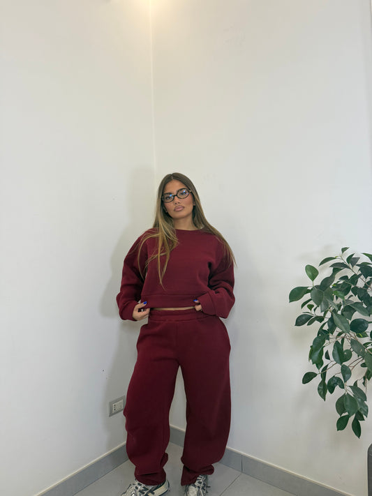 Tuta Cleo Bordeaux Felpata 43770/784