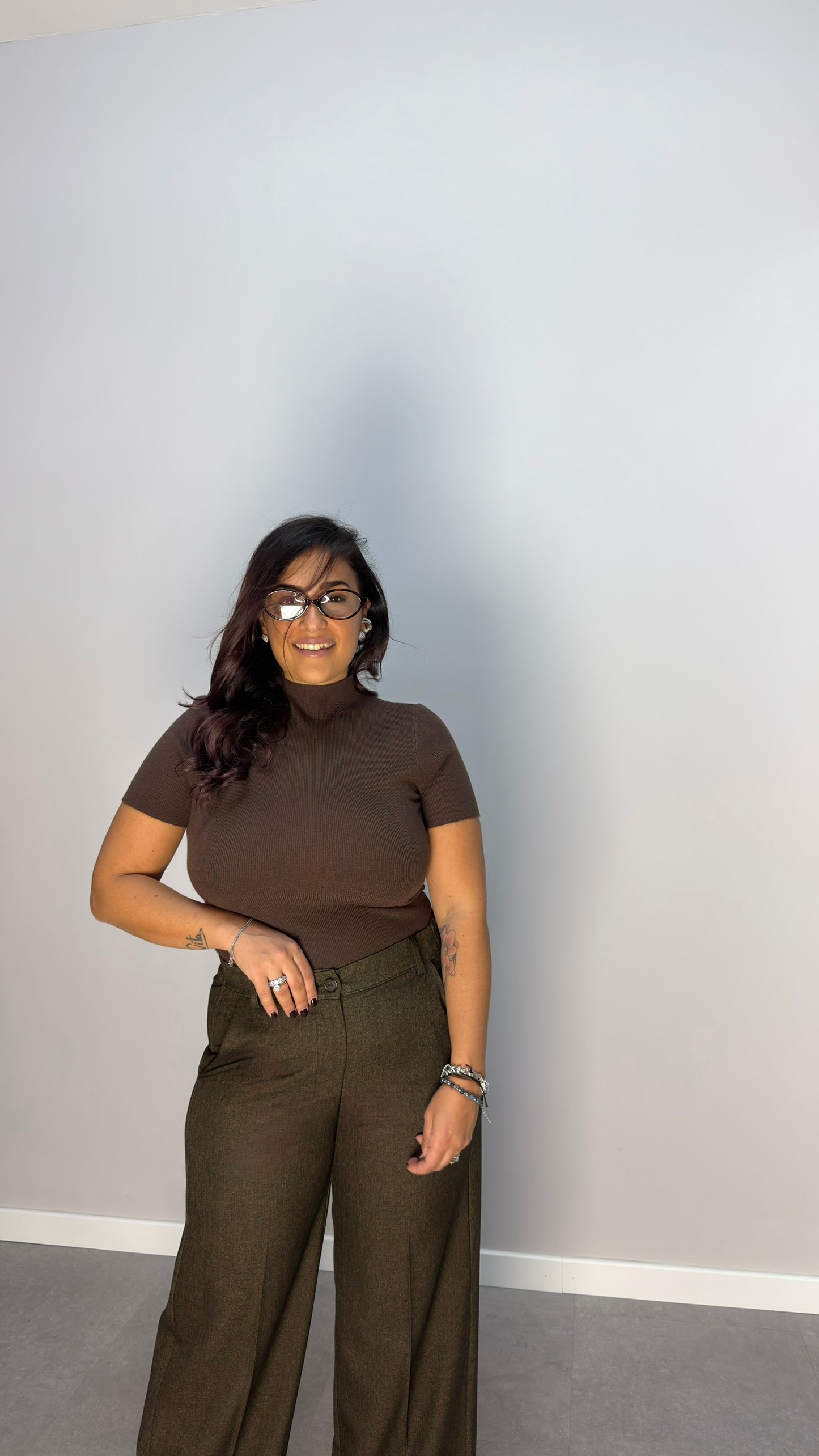 Pullover Solea Marrone Top Quality Lana rasata EM2190