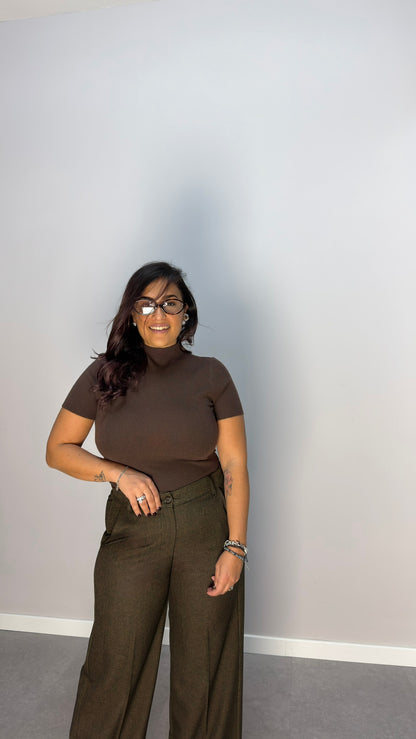 Pullover Solea Marrone Top Quality Lana rasata EM2190