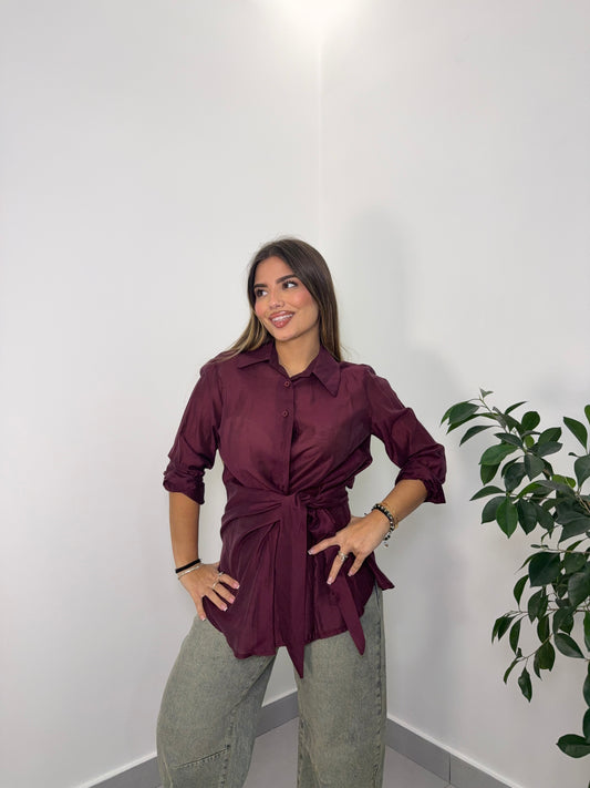 Camicia Lea con Fusciacca Bordeaux M66635