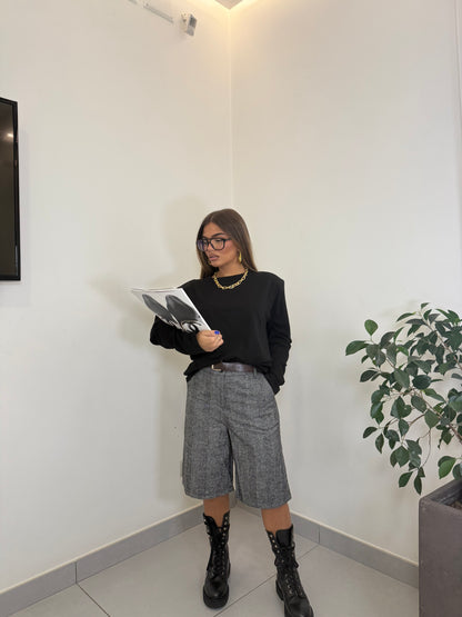 Bermuda Auster in lana Grigio 90316