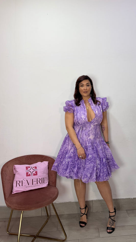 Dress Wisteria Viola con Laccio 2601-1