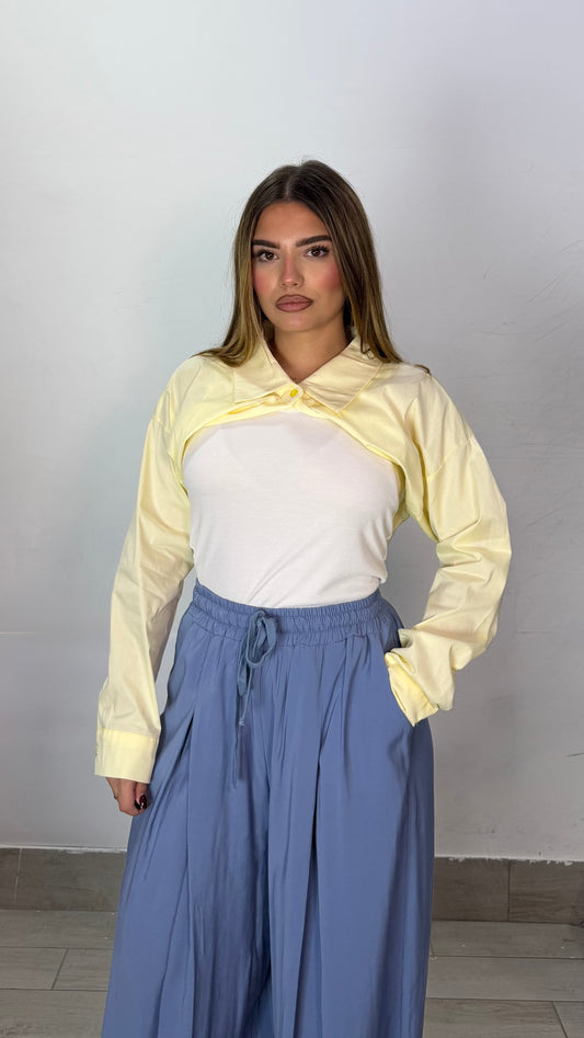Top Nerea Giallo canotta con sovracamicia 60962
