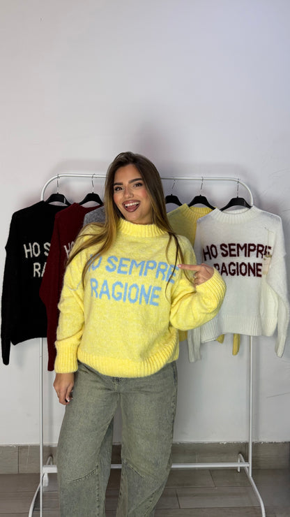 Maglioncino Ho Sempre Ragione Giallo 3071