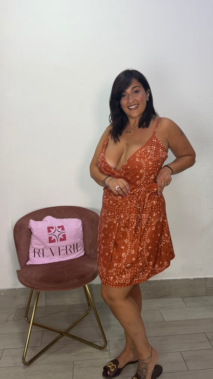 Dress Isabelle a portafoglio Con Paisley Ruggine 15971