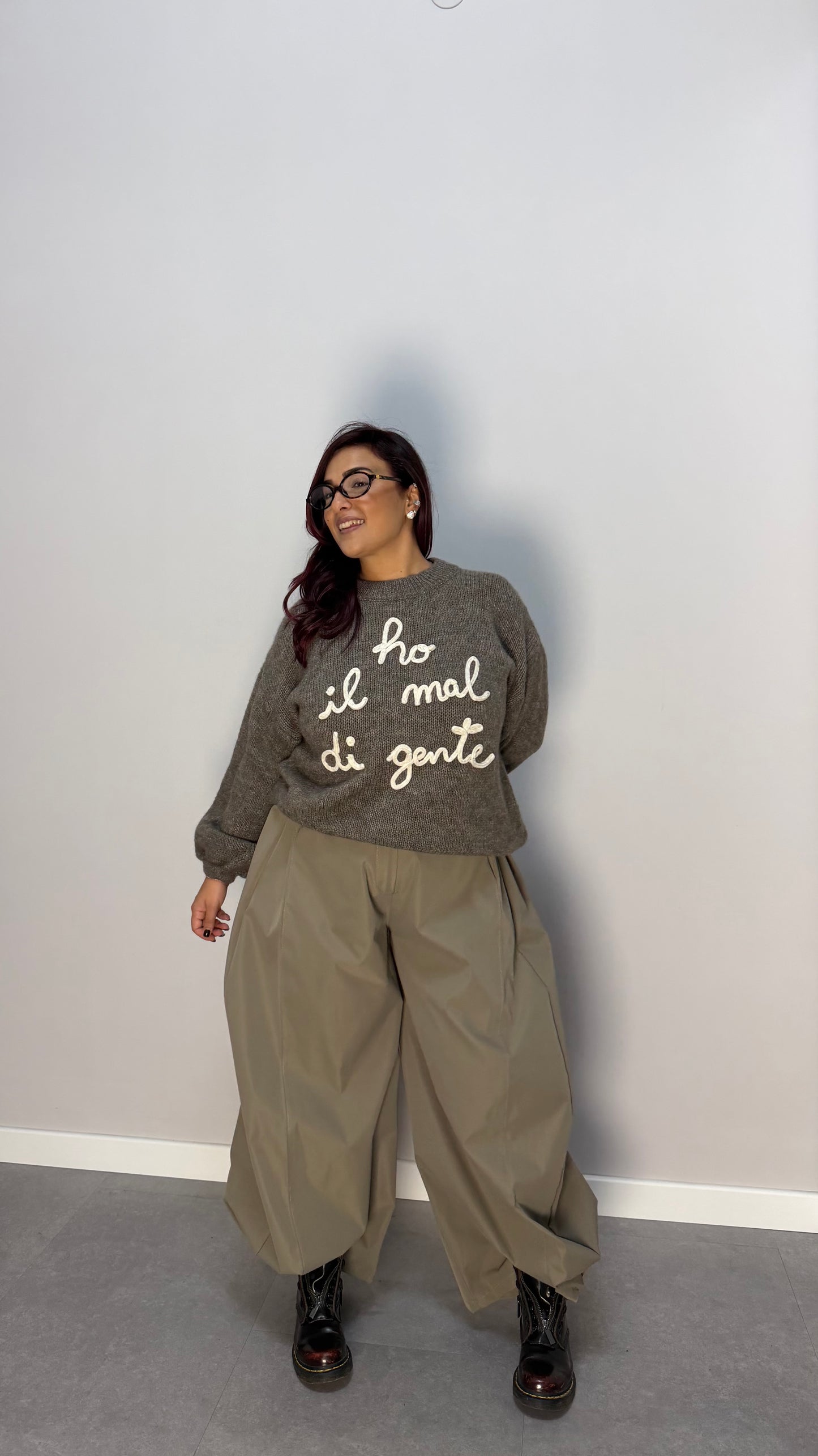 Maglioncino Ho il mal di gente Fango in lana 2903