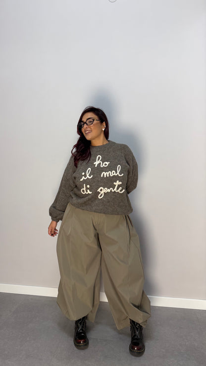 Maglioncino Ho il mal di gente Fango in lana 2903