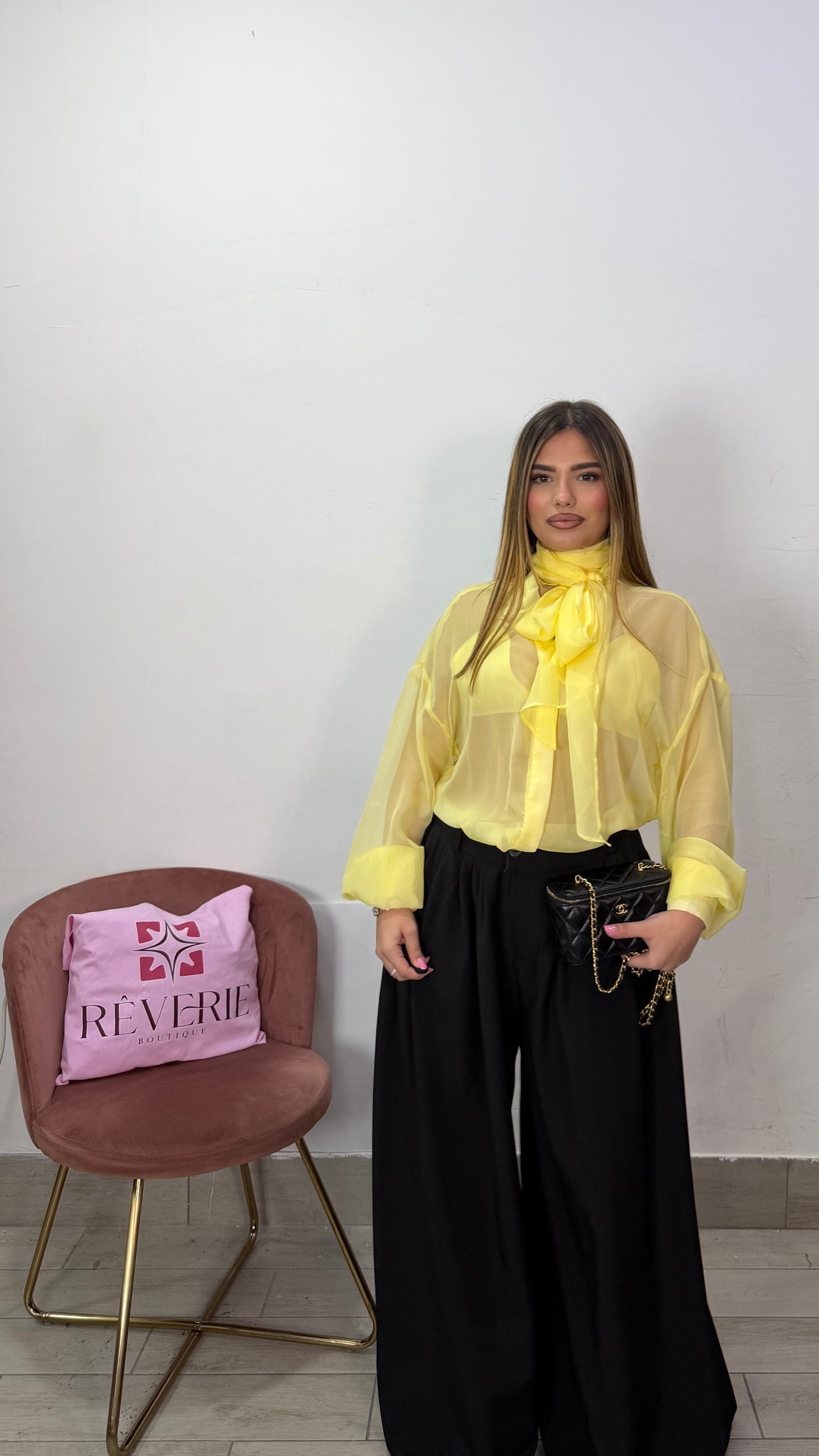 Camicia Nina Gialla con bralette 19381