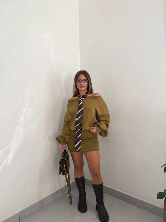 Dress Blend con Cravatta Senape 97037