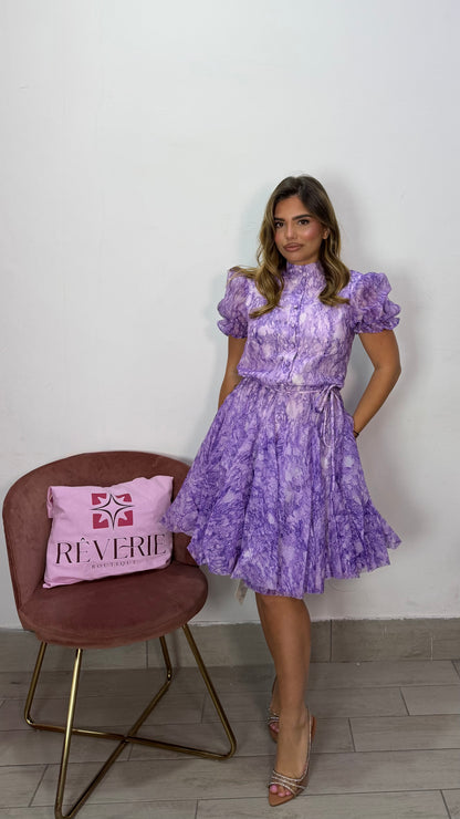 Dress Wisteria Viola con Laccio 2601-1