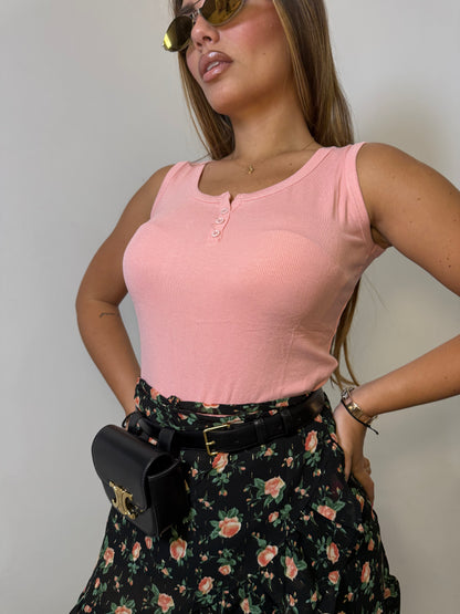 canotta bottoncini rosa