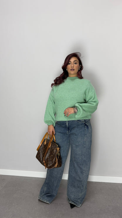 Maglioncino Flow verde in lana Ds2412