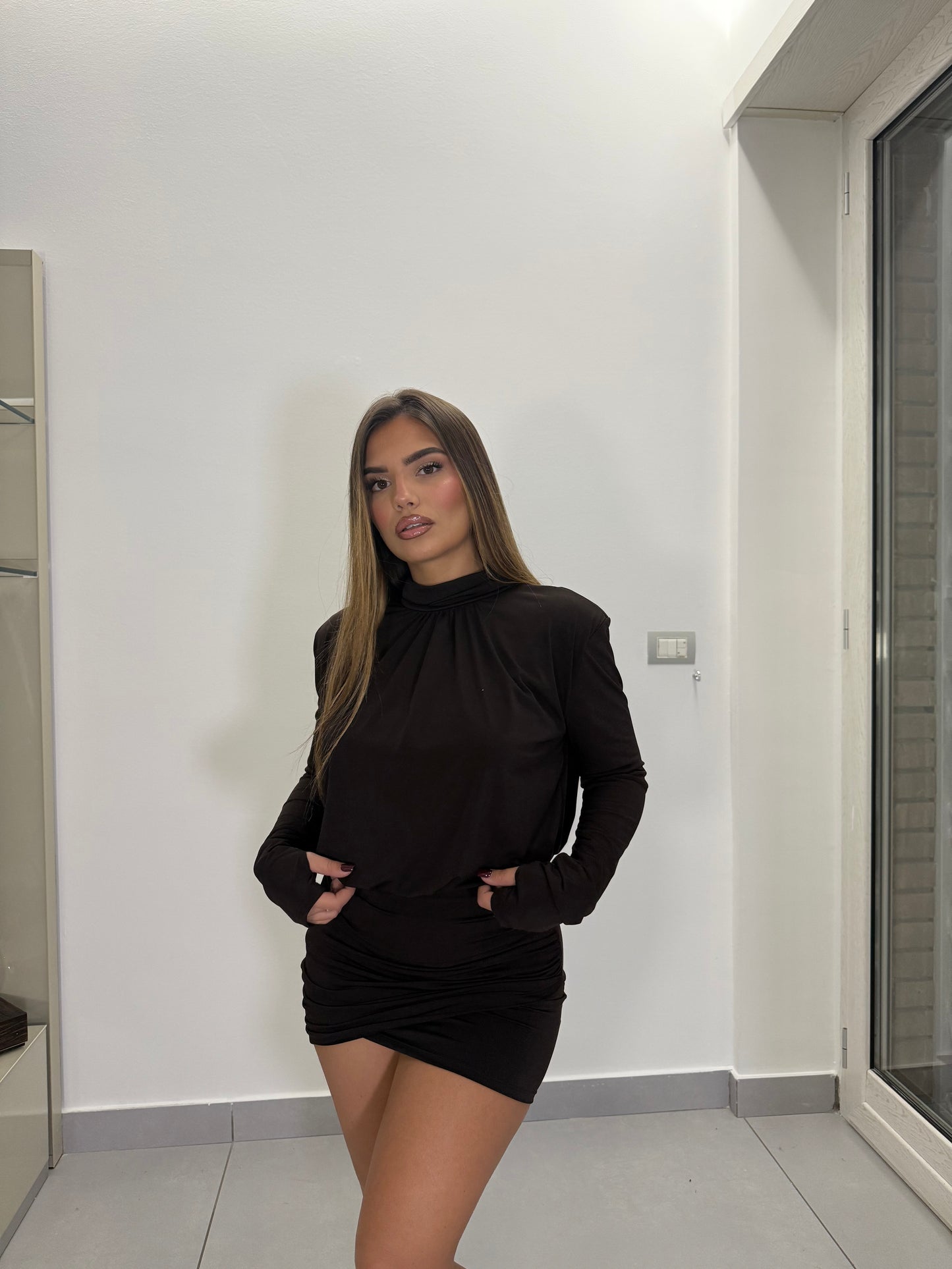 Dress Corto Intreccio Cioccolato 12220