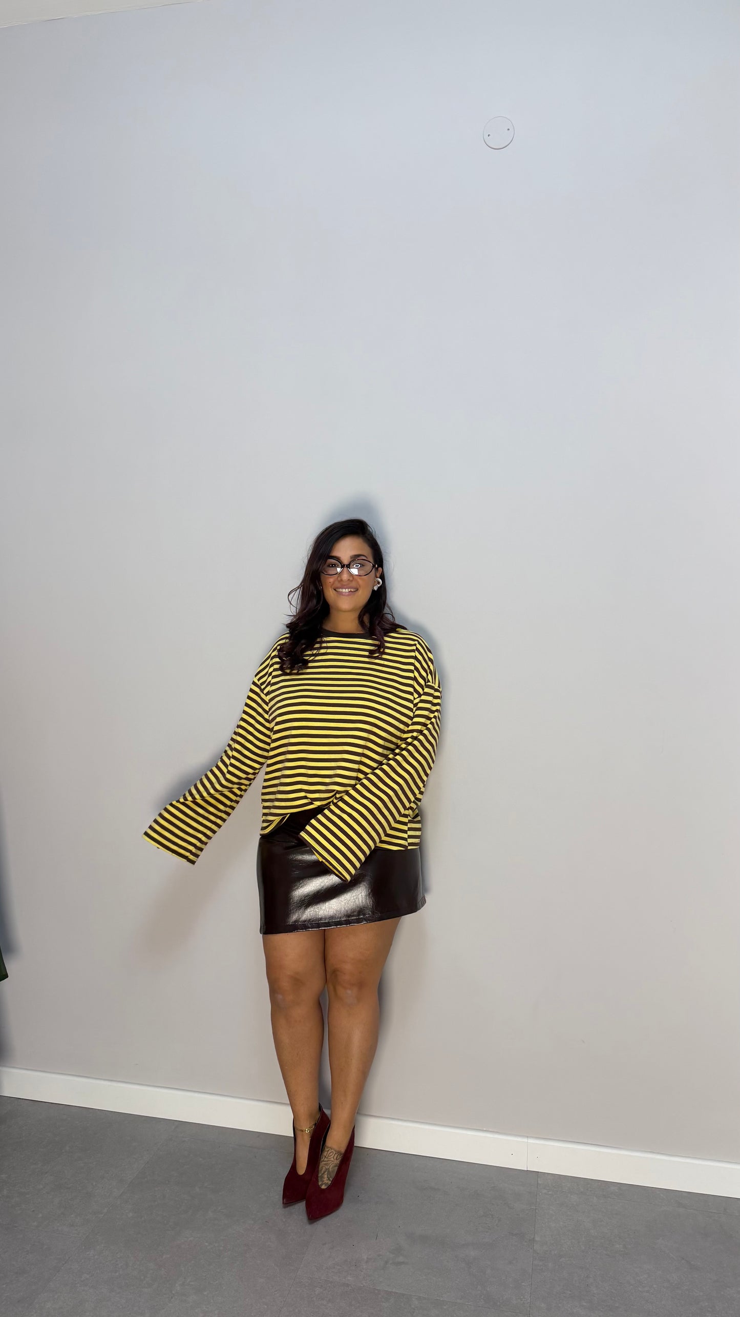 T-shirt Raya Over size a righe F1109