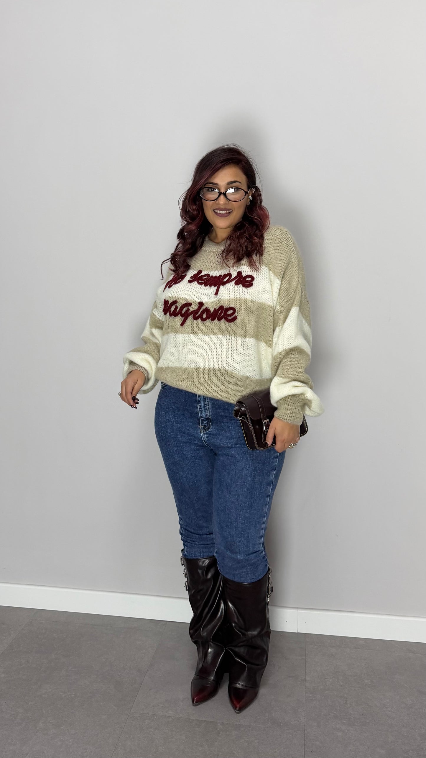 Maglioncino Ho sempre ragione Beige Ds3130