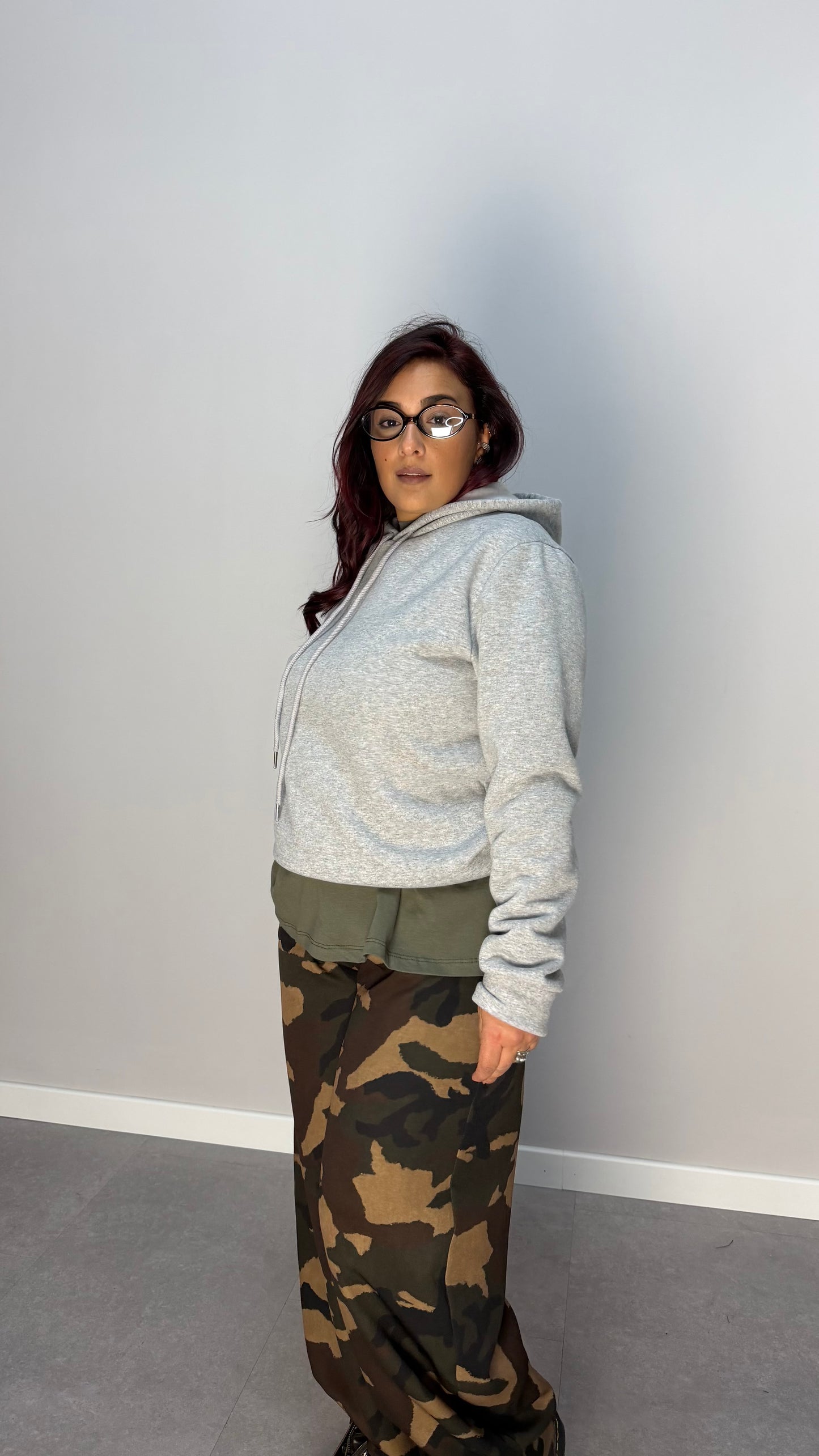 Felpa warmly con Cappuccio Felpata Grigia FD38061