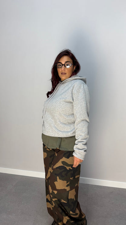 Felpa warmly con Cappuccio Felpata Grigia FD38061