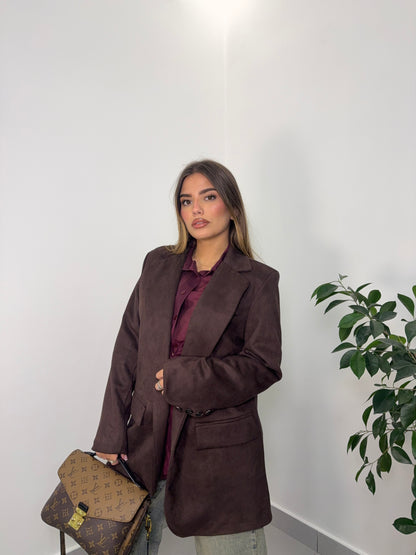 Giacca Suede Scamoscita Marrone M11137