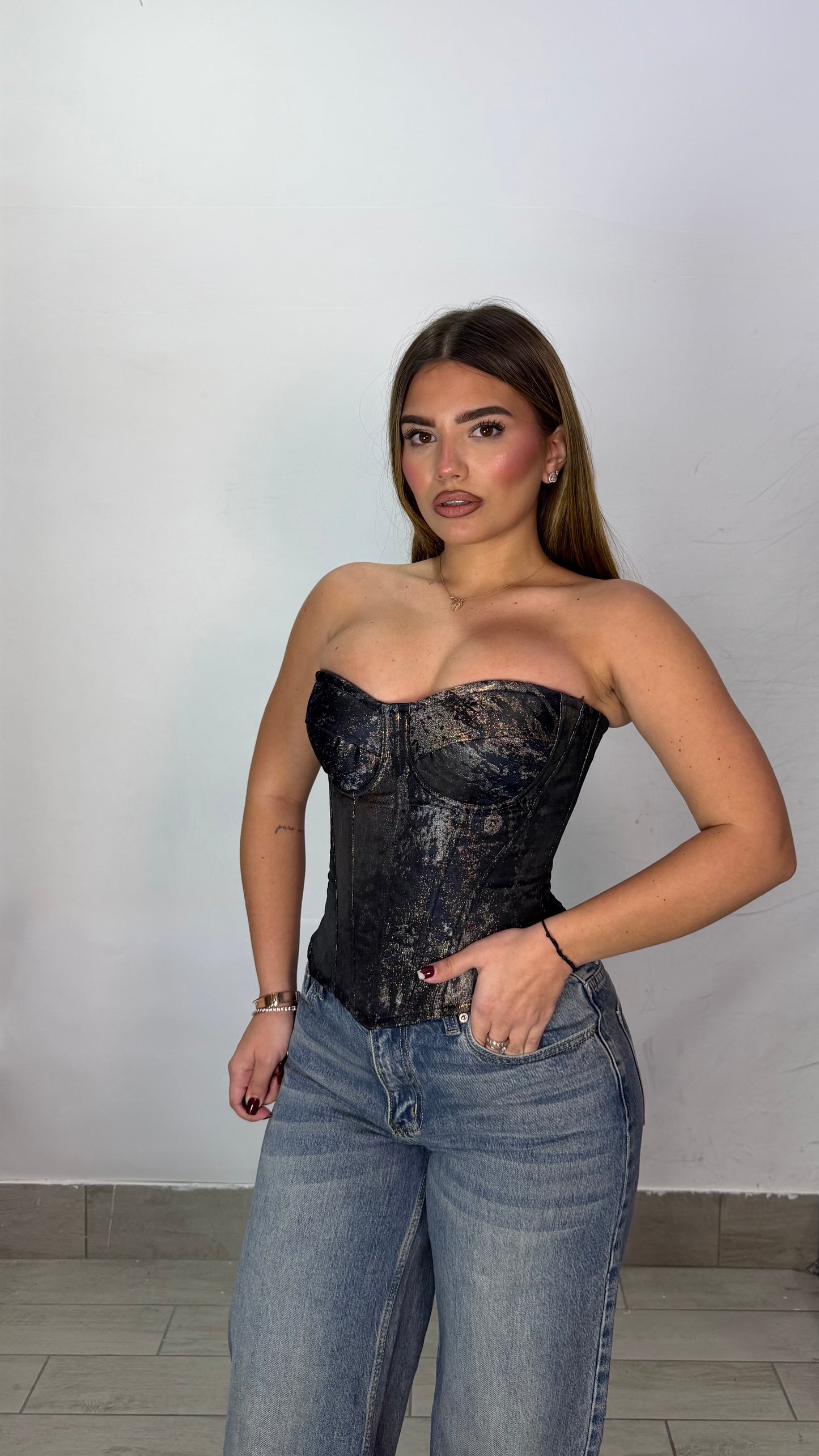Corsetto Francesca Marmorizzato Blu 3237
