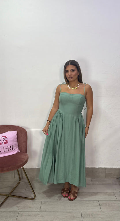 Dress Flora Verde Acqua 6005