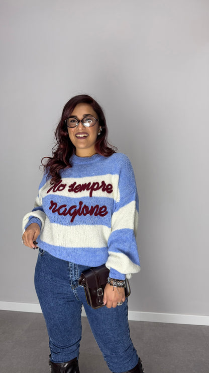 Maglioncino Ho sempre ragione Azzurro DS3130