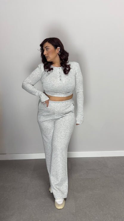 Coordinato Sis in tuta Grigio con guantino e spalline FF44