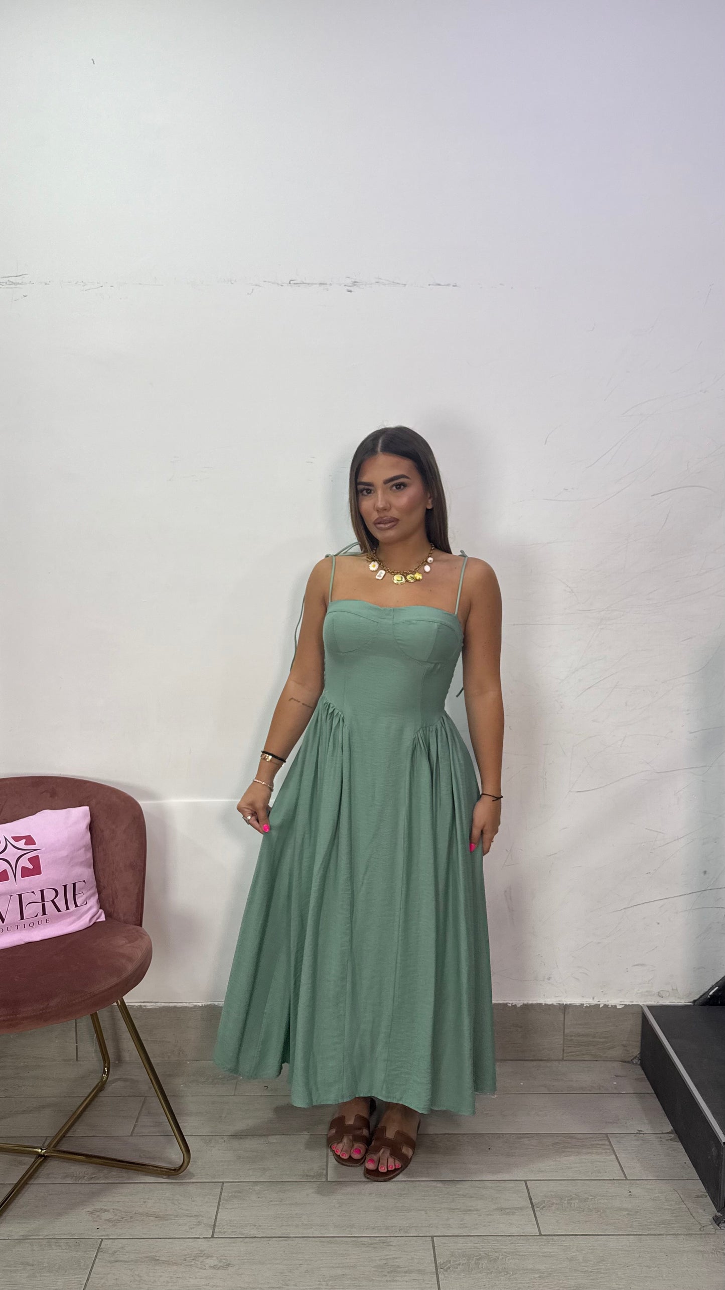 Dress Flora Verde Acqua 6005