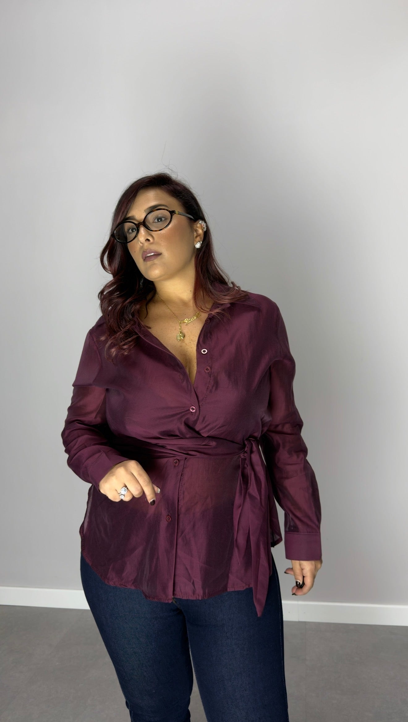 Camicia Lea con Fusciacca Bordeaux M66635