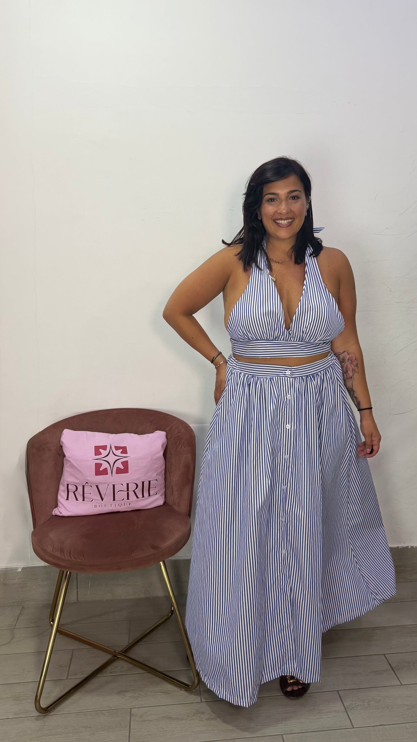 Coordinato Coco A Righe Blu 44C
