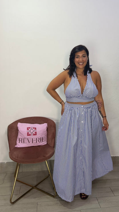 Coordinato Coco A Righe Blu 44C