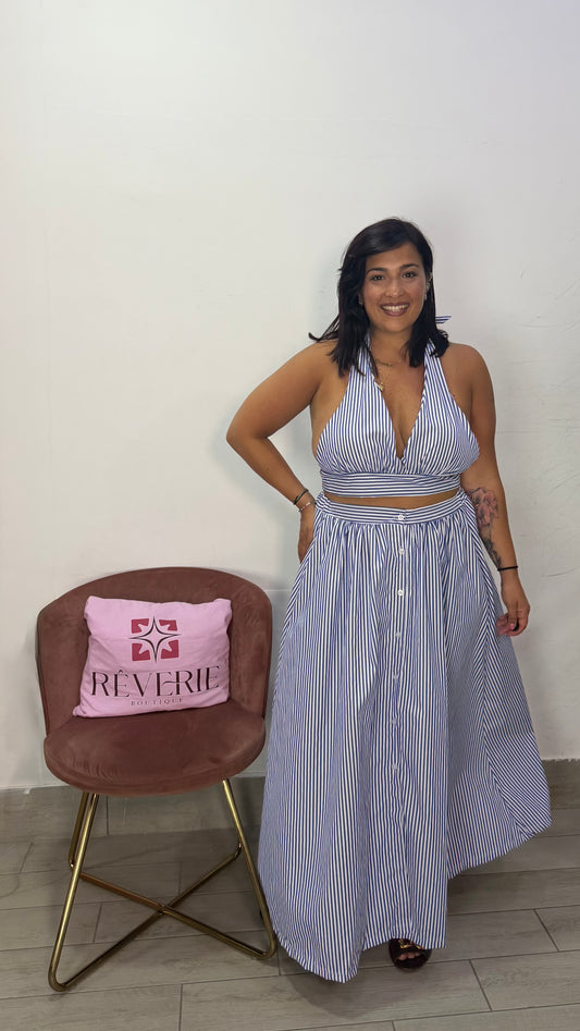 Coordinato Coco A Righe Blu 44C