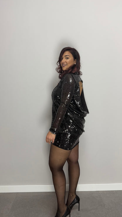 Dress Let’s Party Nero con Paillettes 251009