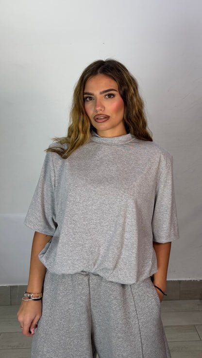T-Shirt Power Tee mezza manica con spallina Grigia 5571