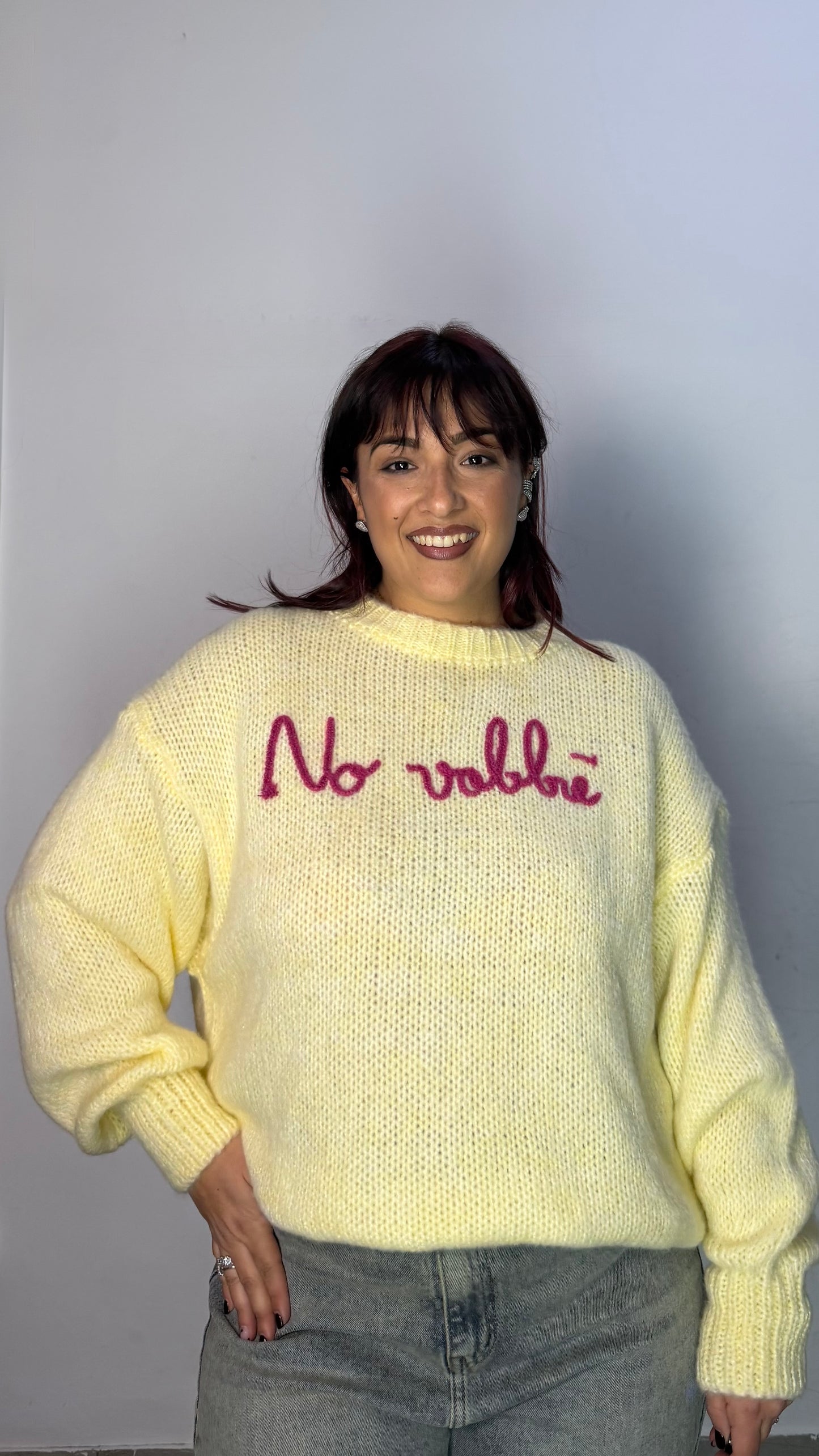 Maglioncino No Vabbè Giallo e Rosa 3176