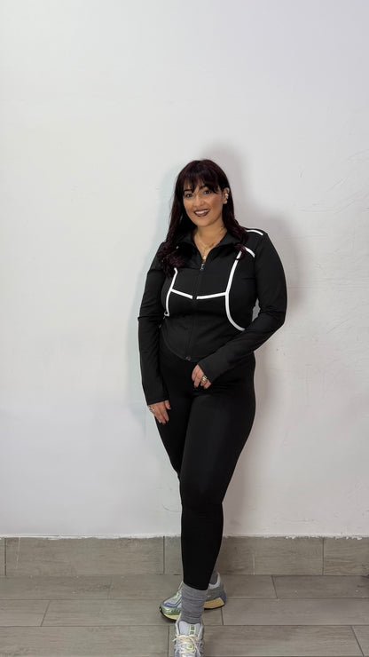 Coordinato Set Run in Lycra Nero RTT59279