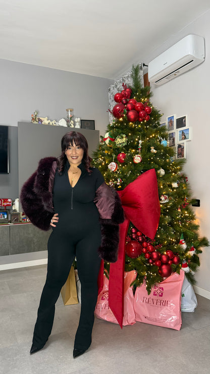 Jumpsuits Martin Nera con Zip Modellante S90129