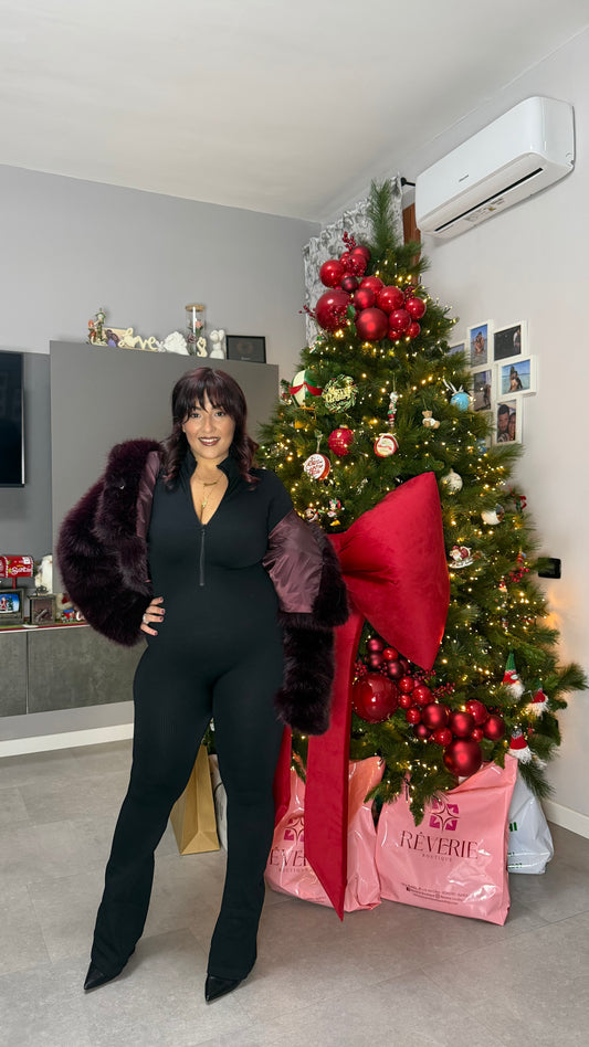 Jumpsuits Martin Nera con Zip Modellante S90129