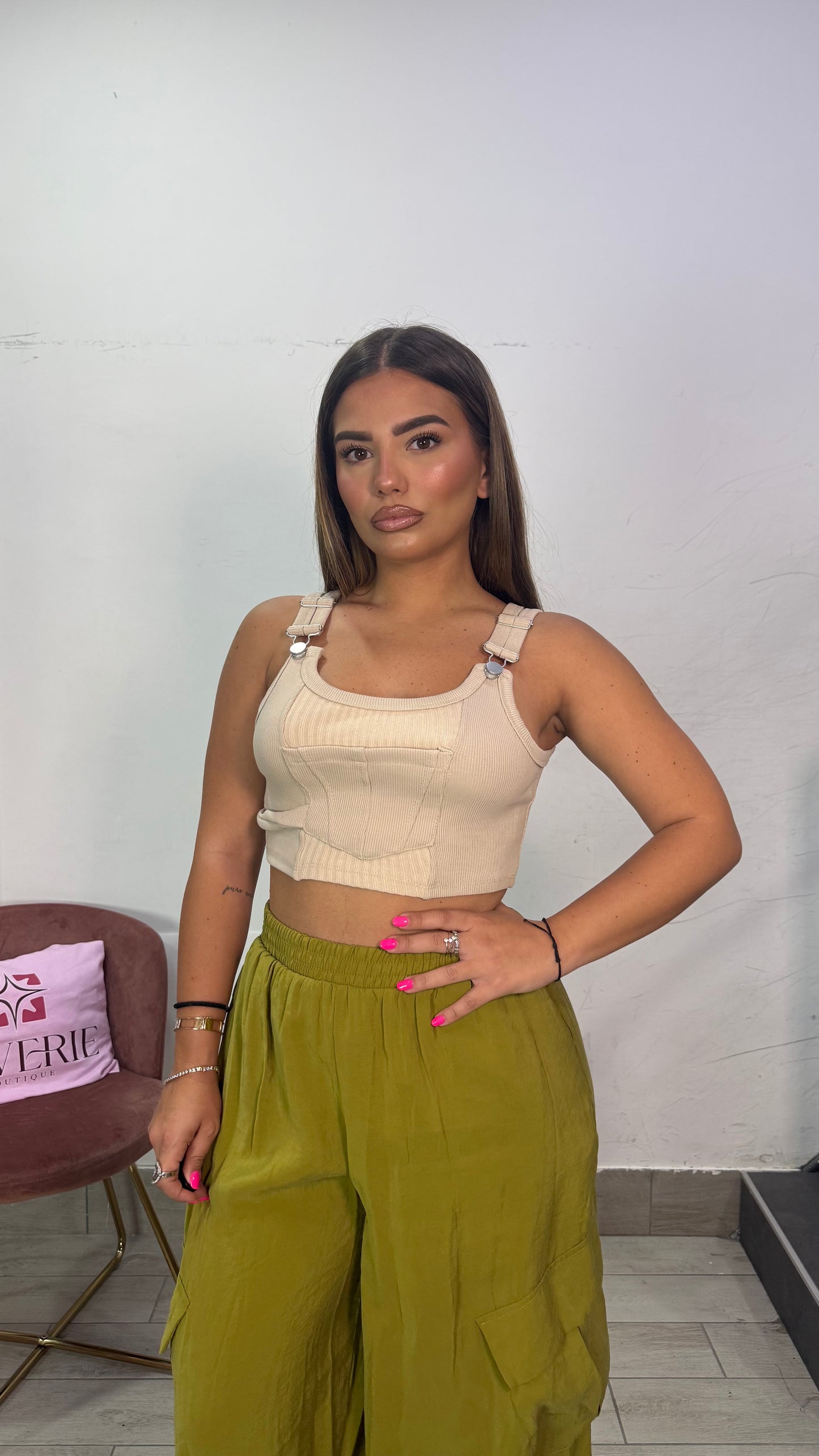Top Salopette Crop Beige 0010