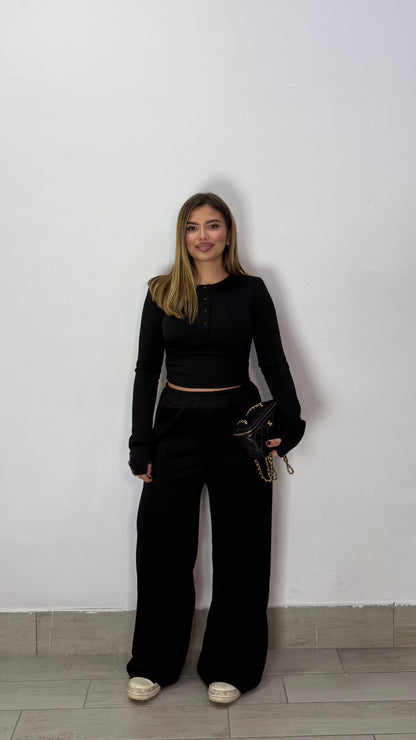 Coordinato Sis in tuta Nero con guantino FF44