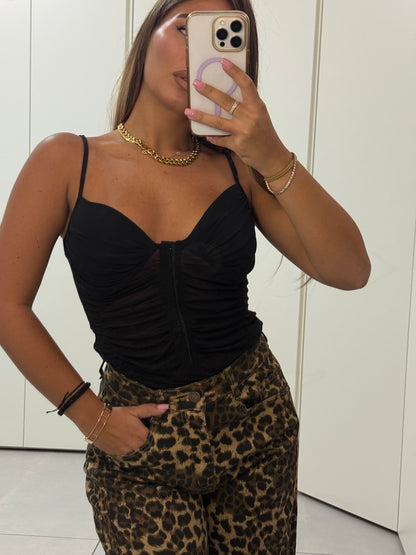 body semi velato nero L626