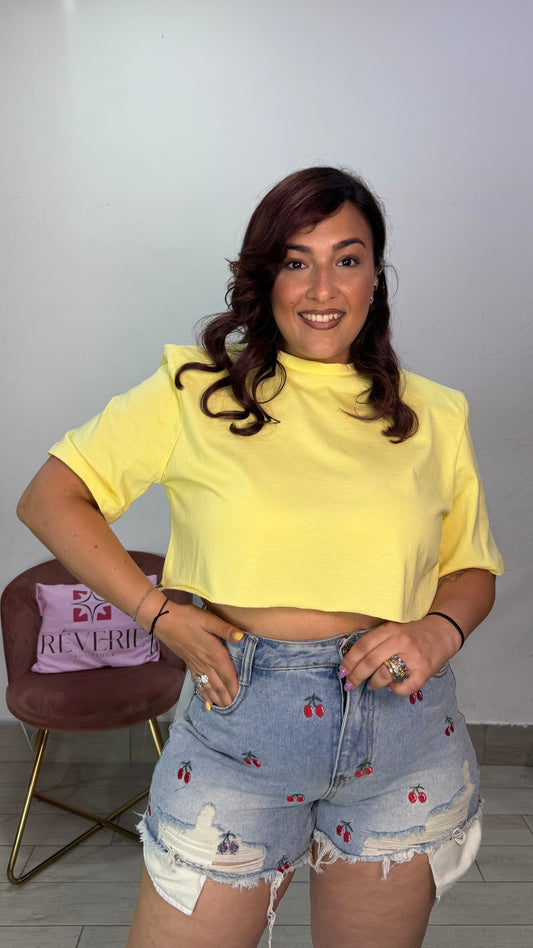 Maglia Assia Crop con spalline 1906