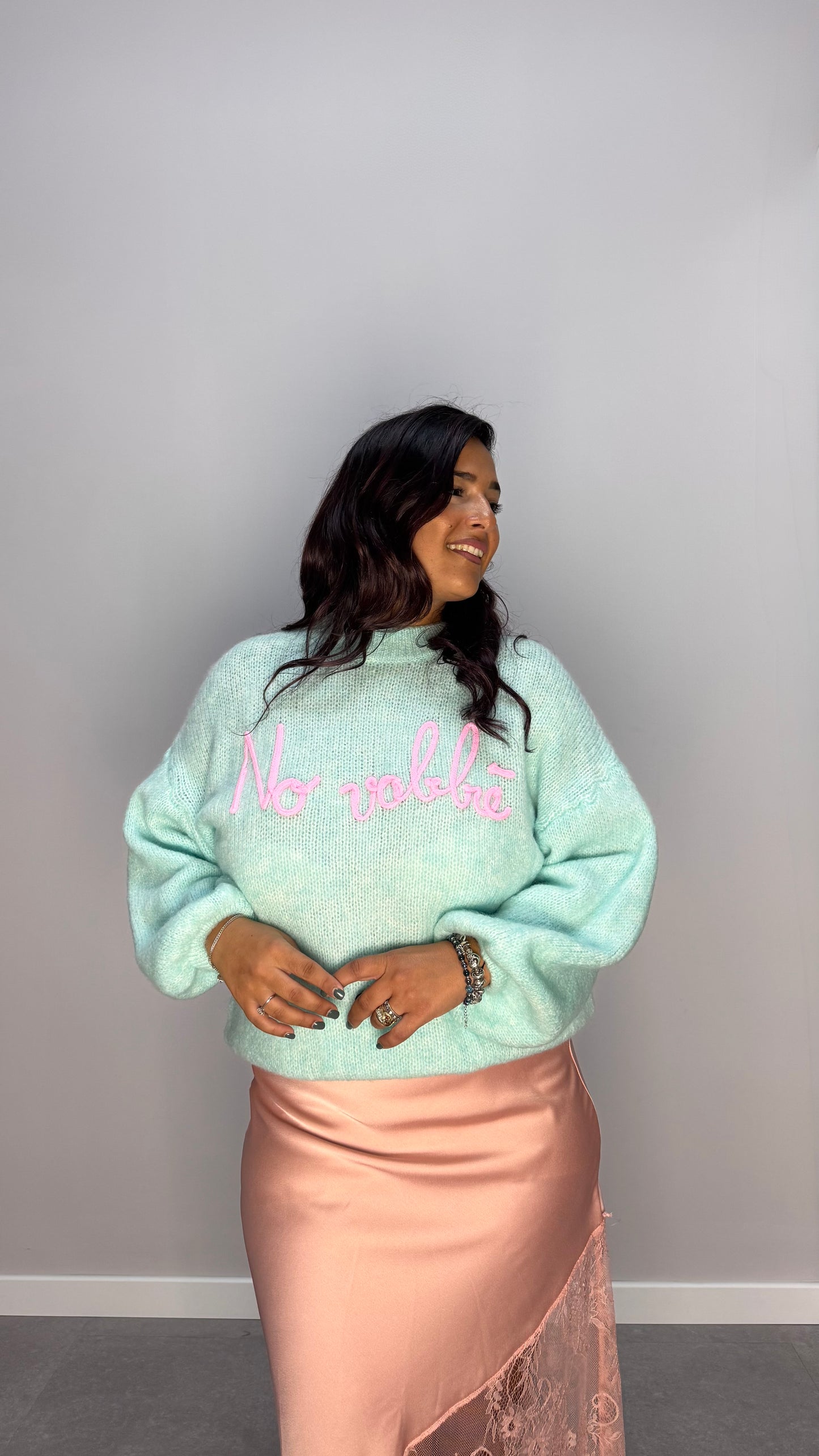 Maglione No Vabbè  Verde Acqua DS2702