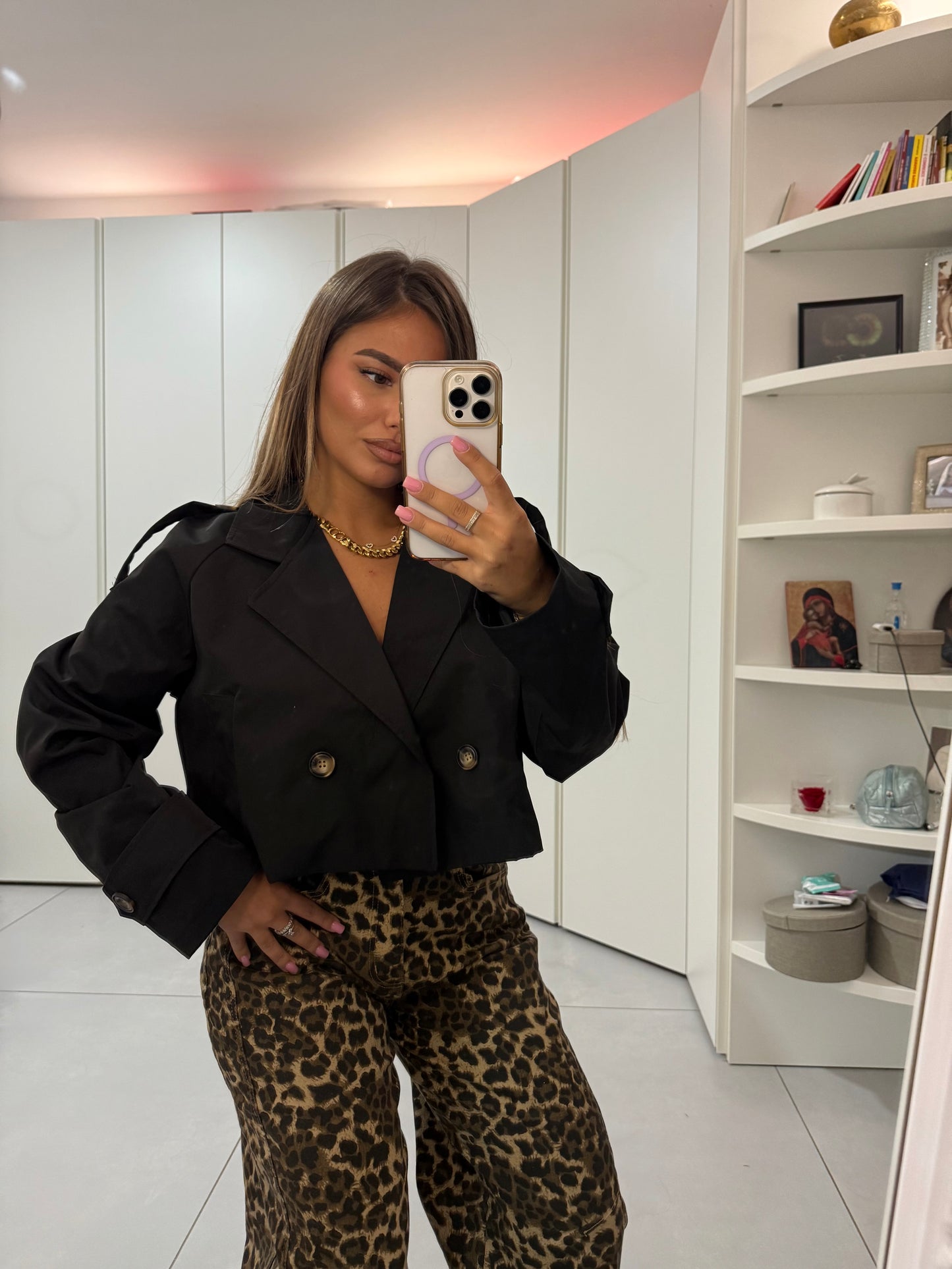 Trench crop nero AGB5904