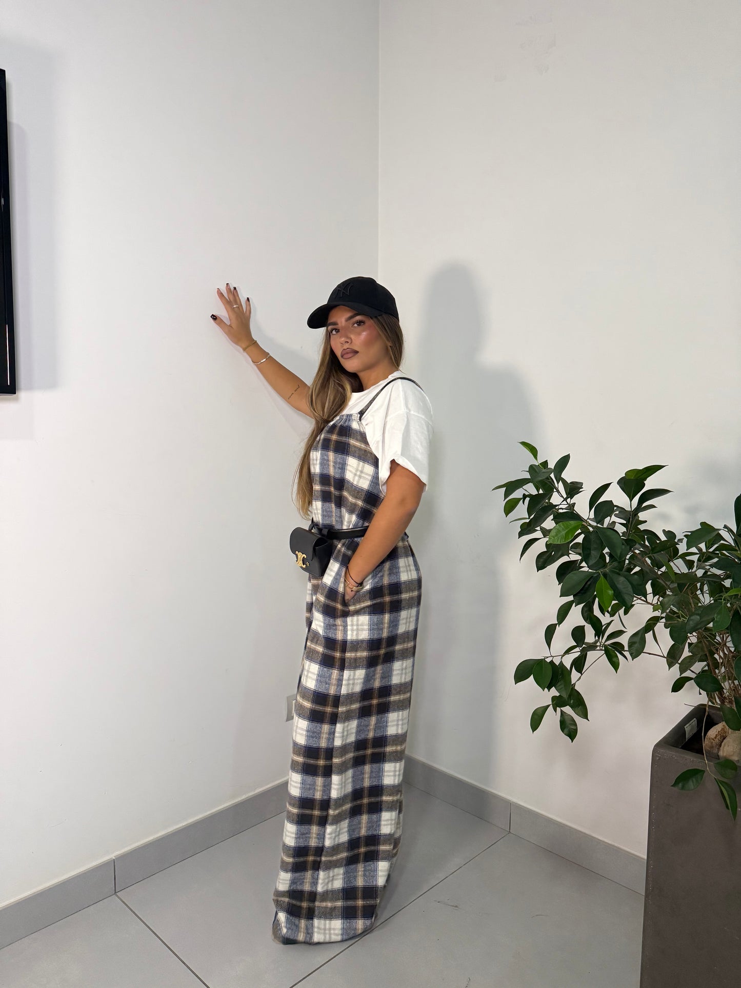 Salopette in Flanella Checkland Blu 25696