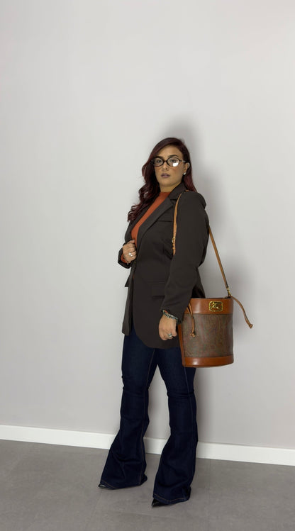 Giacca Moné Marrone un bottone M11035